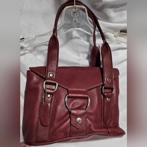 St. John’s Bay Maroon leather Pebble purse, Handbag 10"×9×5 (Mb3)